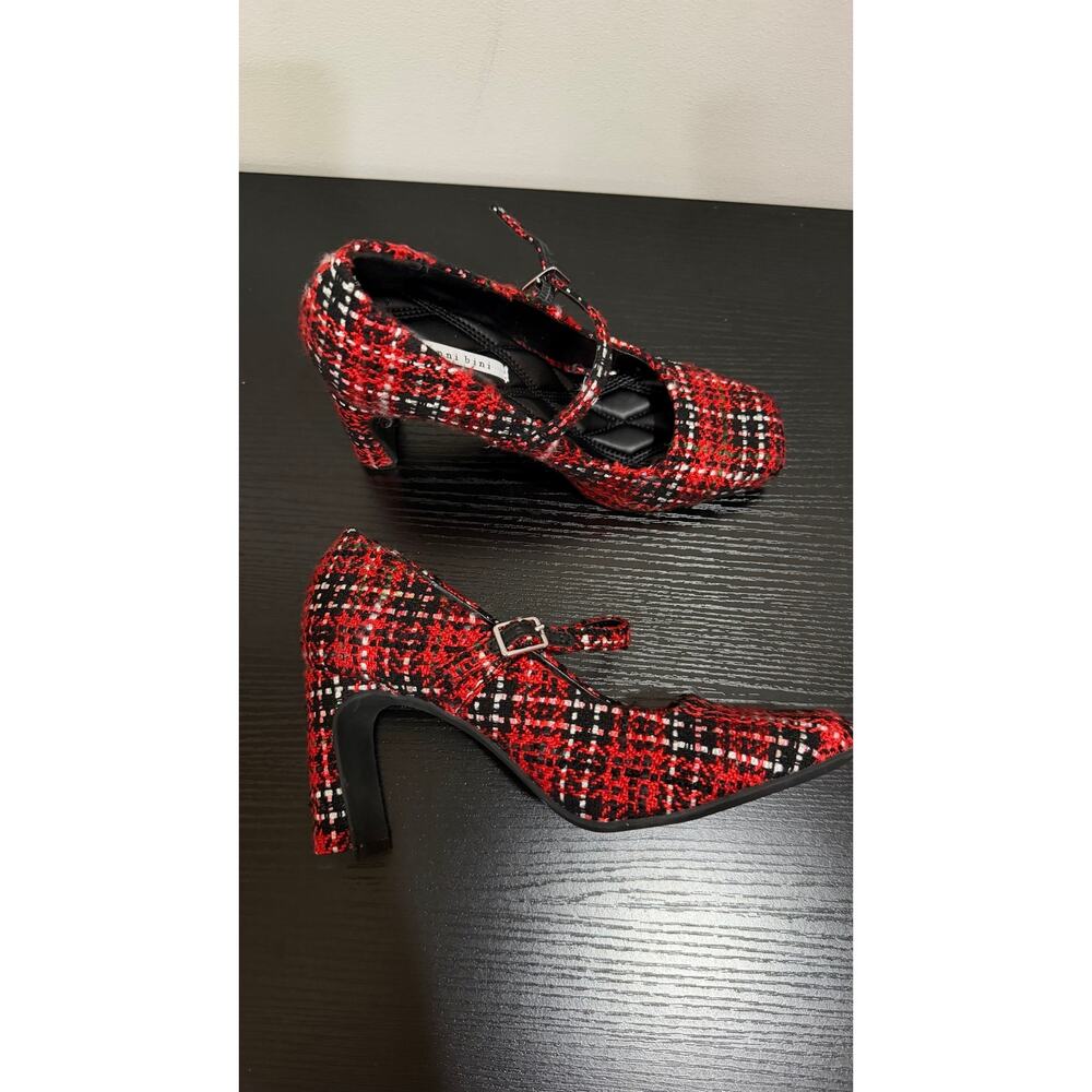 Gianni Bini Red Tweed Mary Jane Heels Women’s Size 6M Block Heel Pumps $80 NWOB - Picture 14 of 15